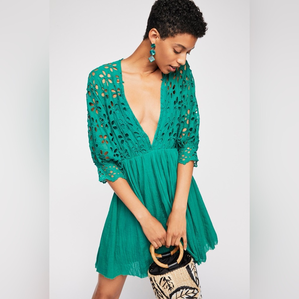 Free People Bella Note Eyelet Mini Dress